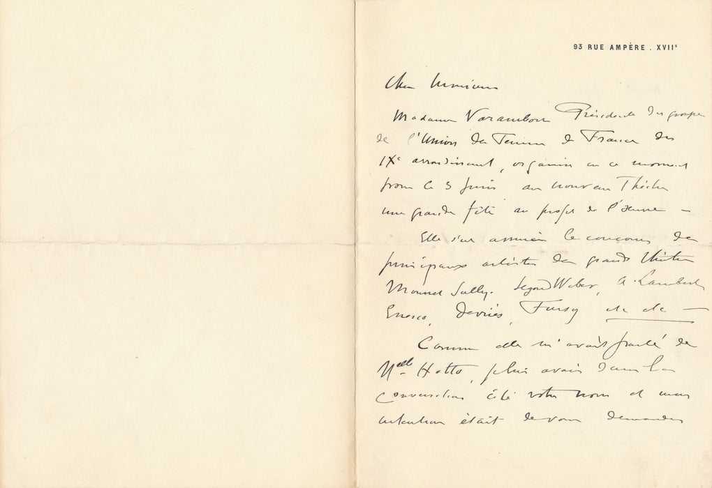 XIX-XXe s. peintre Fernand LE GOUT-GÉRARD fête de L’Union des Femmes de France autographe
