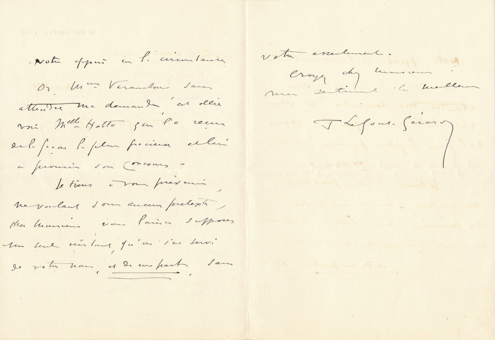 XIX-XXe s. peintre Fernand LE GOUT-GÉRARD fête de L’Union des Femmes de France autographe