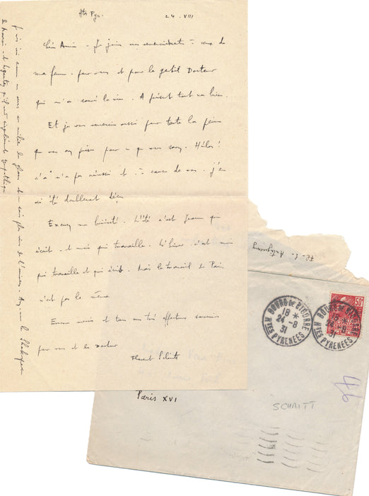 Florent Schmitt lettre autographe signée à Vera Bour 3 lettres de Jeanne DUBOST