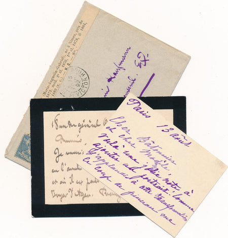 GABRIEL FERRIER peintre 2 carte autographe signée Boyer d'Agen modèle portrait