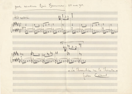 Gaston CARRAUD compositeur 2 portée musciales autographe signées