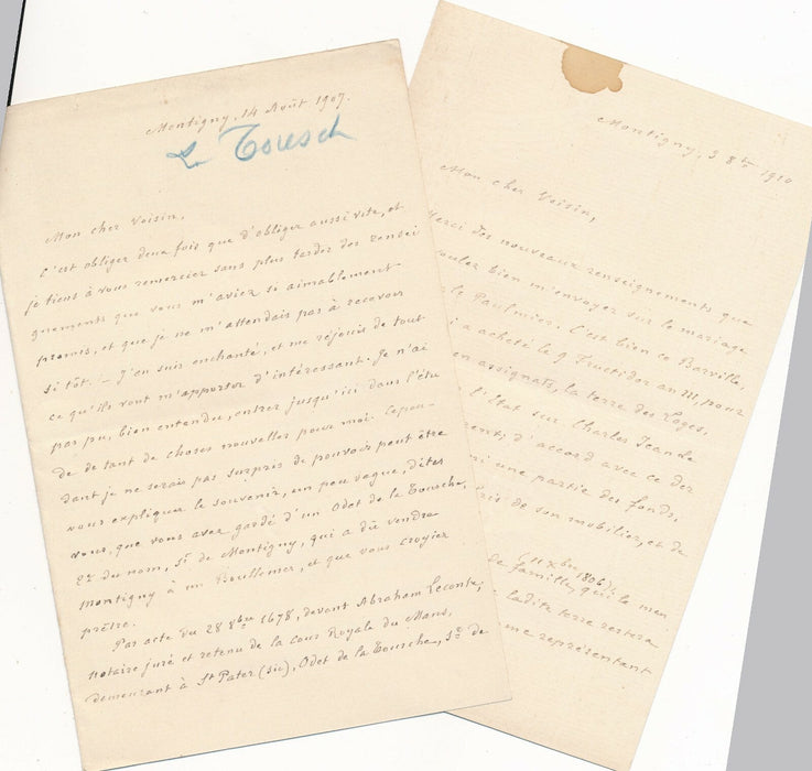 Généalogie d’Etienne de Barville et d’ Odet de la Tousche, seigneur de Montigny 