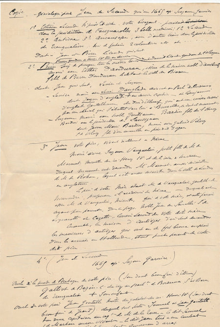 Généalogie de Jean de La Coude, Suzanne Vauquelin Normandie document