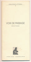 Gérard FARASSE : Voix de passage 1996 envoi autographe signé à Laurent Debut