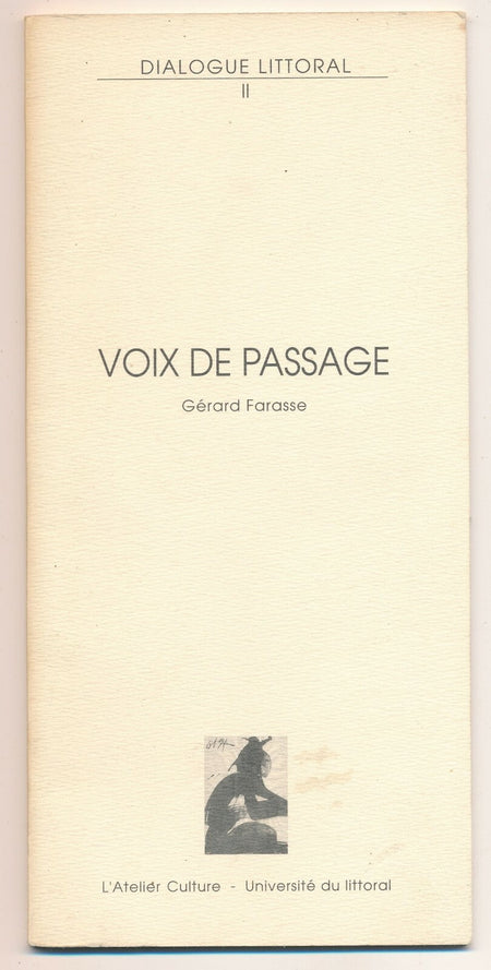 Gérard FARASSE : Voix de passage 1996 envoi autographe signé à Laurent Debut