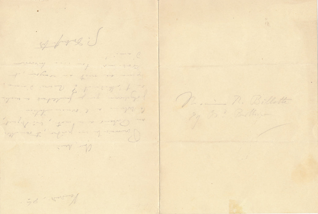 XIXe s. Guillaume Dubufe au peintre René Billotte lettre autographe signée ornementation