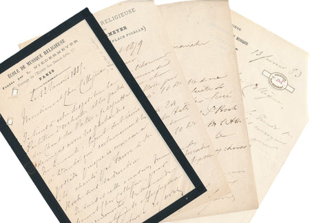 compositeur Gustave LEFÈVRE 4 lettres autographes signées belle correspondance