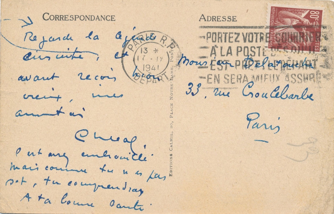 Henri Georges cheval 2 cartes postales autographes signées accrochage salon