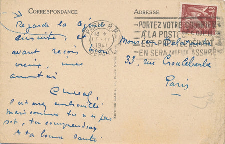 Henri Georges cheval 2 cartes postales autographes signées accrochage salon