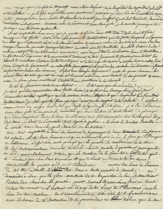 Henri Sébastien DUPUY de BORDES Lettre autographe signée éducation principes