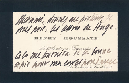  lettre Victor Hugo carte visite autographe signée