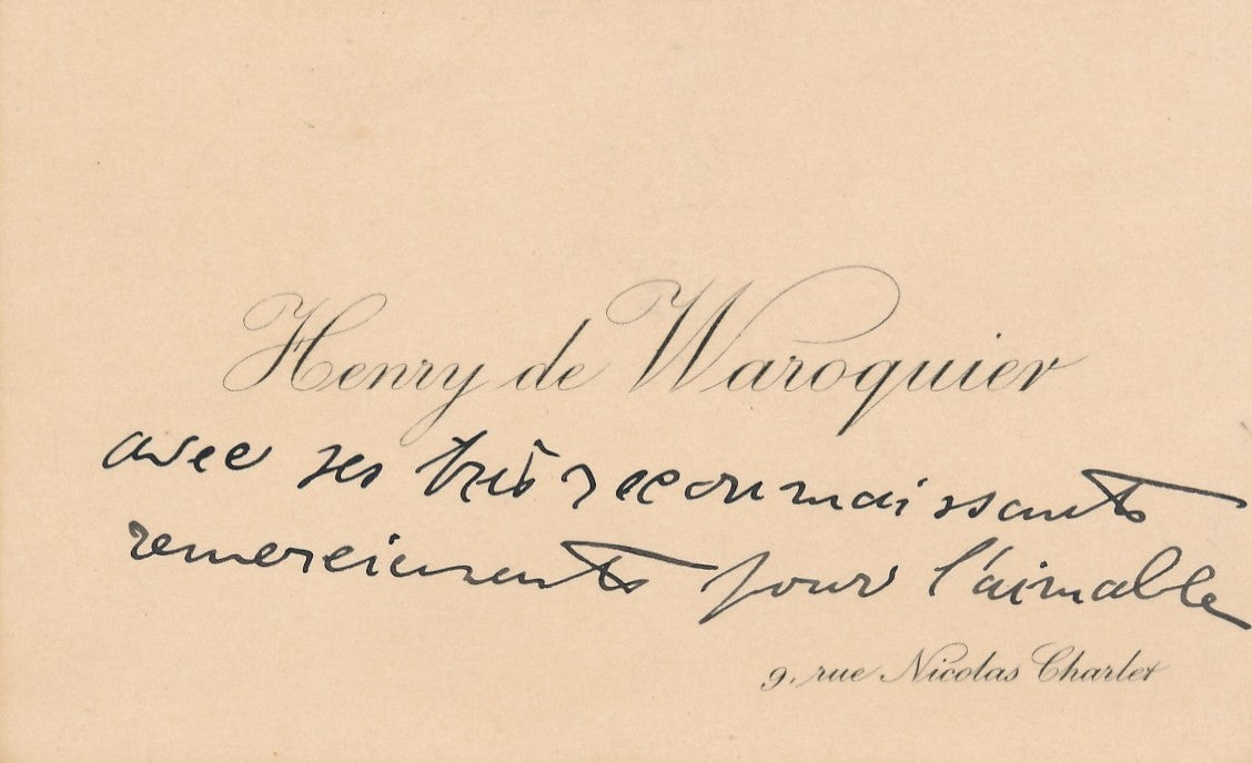 peintre dessinateur Henry de Waroquiez carte autographe signée Frantz Jourdain