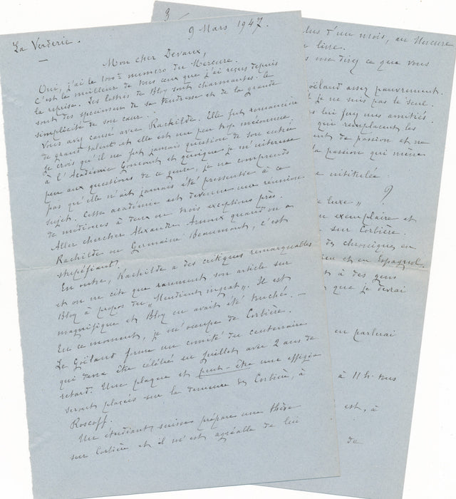 René MARTINEAU Bloy et les bloyeurs 12 lettres autographes signées correpondance