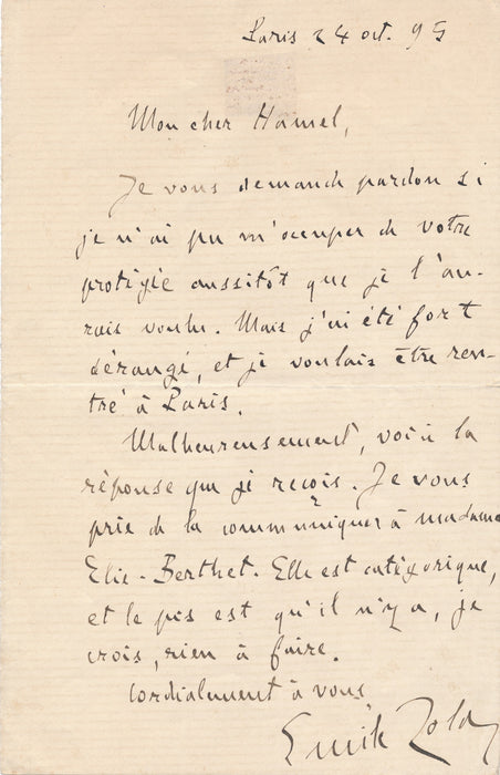 Hortense WILD lettre signée et manuscrit autographe : l'amour des hommes et celui des bêtes