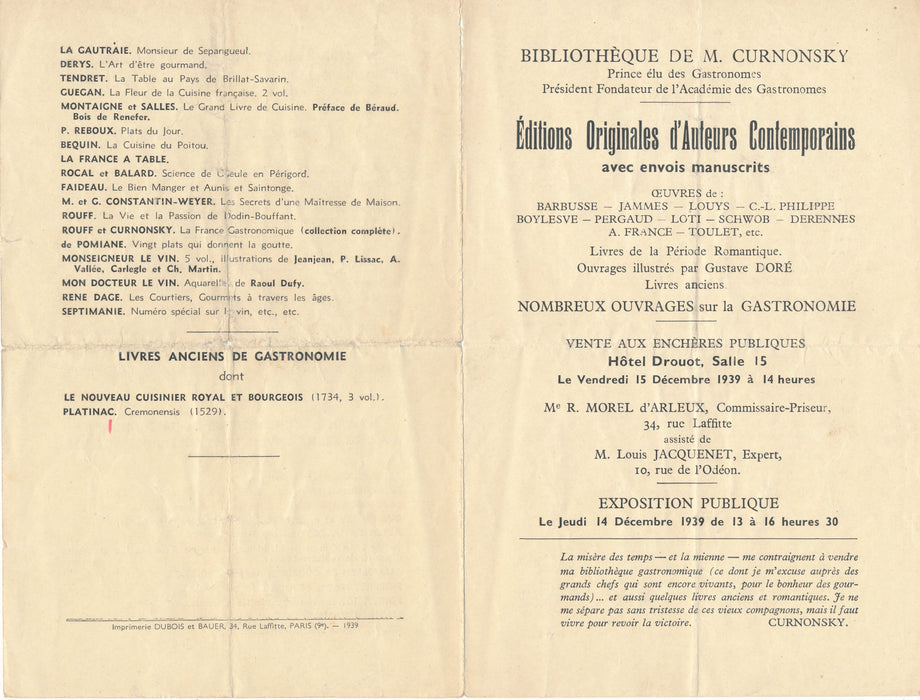 CURNONSKY photographie signée dédicacée Pierre Andrieu Maurice Saulo autographe