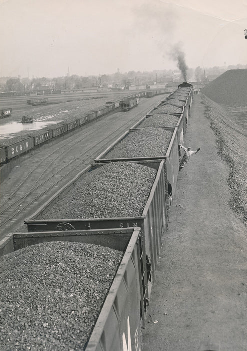 Wagons de charbon États-Unis 1946 photo photographie époque industrie