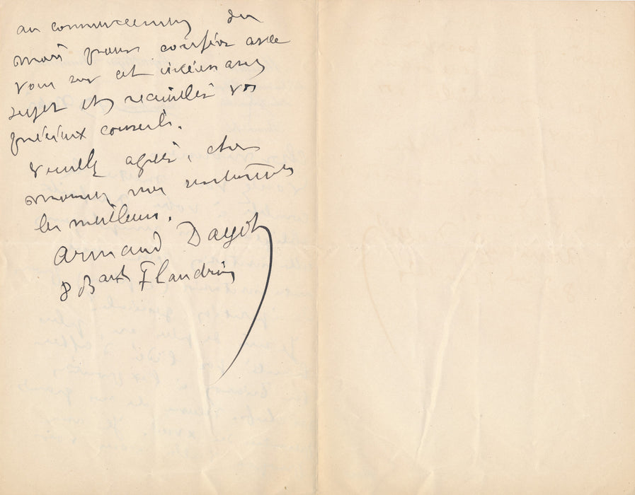 Armand Dayot exposition sur les grands artistes du XVIIIe s lettre autographe signée