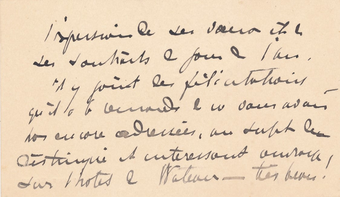 XIX-XXe s. Denys Puech 2 cartes de visite autographes à Georges Radet pour visite d'atelier