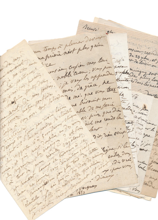 Fanny Dénoix des Vergnes 14 lettres autographes et beau manuscrit Beauvais