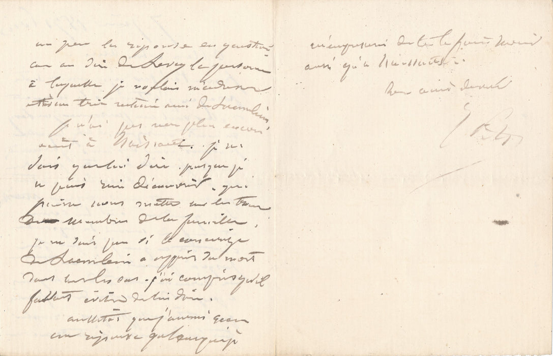 XIXe s. Isidor Pils mort du graveur Alexandre Laemlein lettre autographe signée Maillard