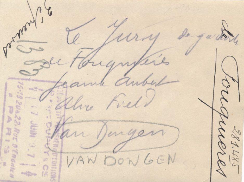 1937 Journée hippique artistes Van Dongen Aubert Field photographie Fouquieres