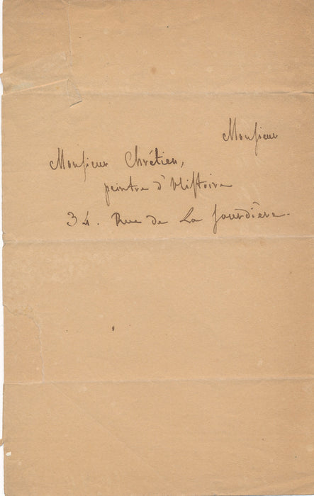 XIXe s. Ossian Larévellière Lépeaux lettre autographe signée à Auguste Chrétien peintre