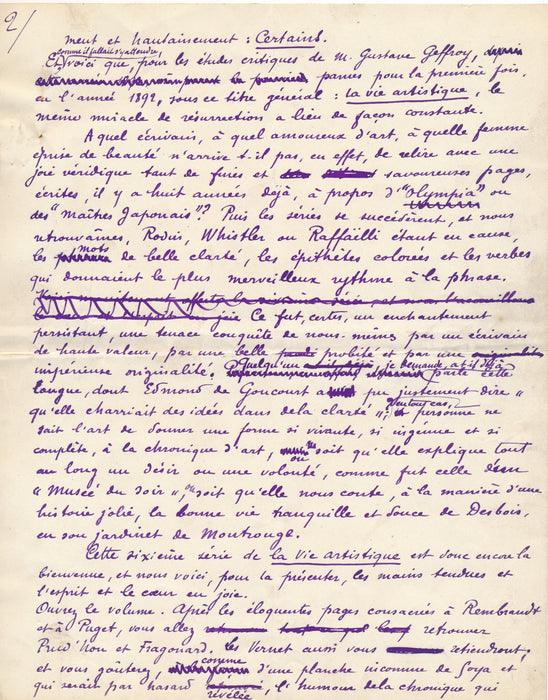 XIXe-XXe s. Gustave Coquiot Manuscrit autographe signé à Louis Vaucxelles Gustave Geffroy
