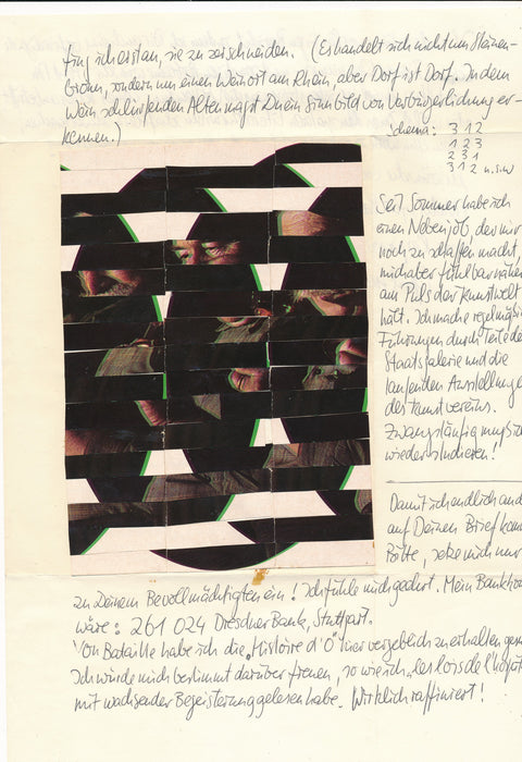 XXe s. Jürgen Zeller 2 lettres autographes 1 signée avec collages allemand artiste