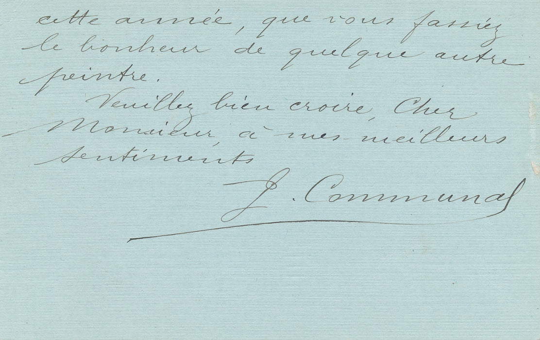 Jean-Victor Communal peintre de montagne carte autographe veut augmenter ses prix  C