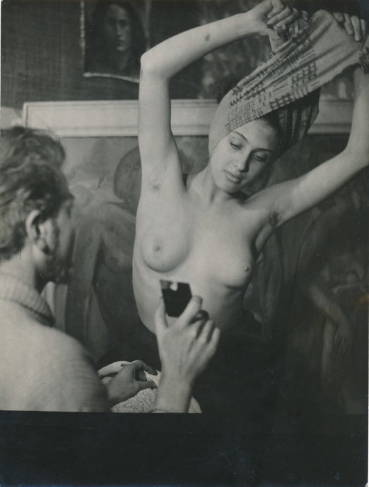 peintre modèle atelier nu photographie photo auteur non identifié