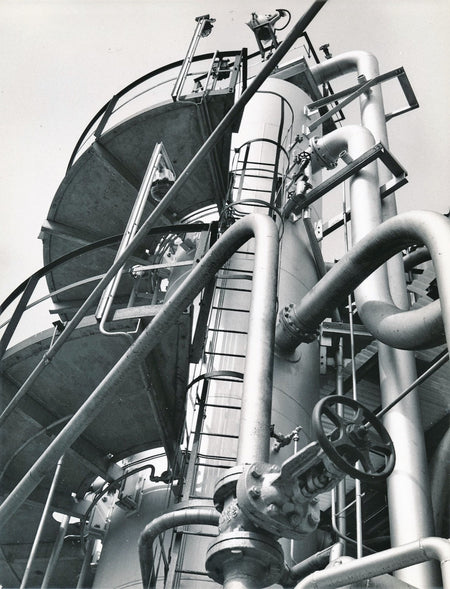 Photographie Industrie Industrie usine tuyaux tour Tirage argentique d’époque