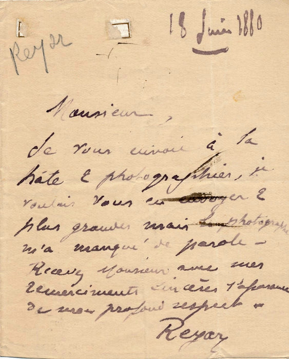 théâtre comique J. Reyar décédé en 1883 auteur photographie