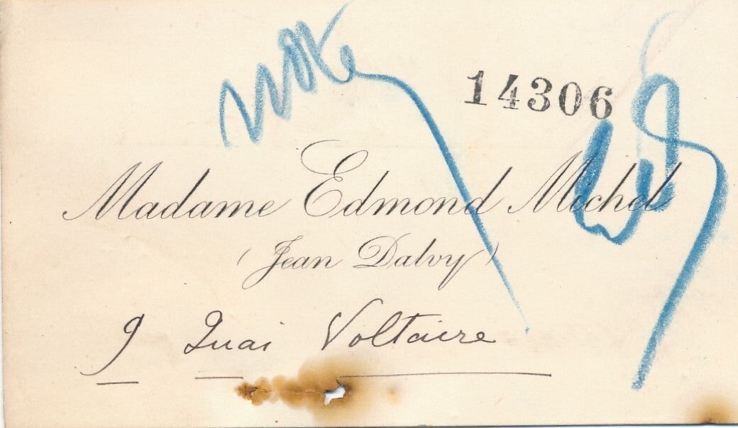 Jean DALVY Carte autographe signée Double amour Elise MICHEL