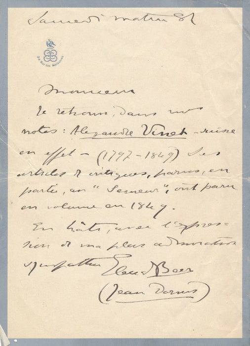 recherche Alexandre Vinet