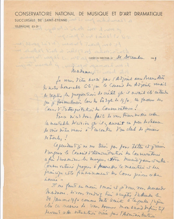 Musique Jean Douël Yvonne Asctruc Saint-Etienne Conservatoire violoniste