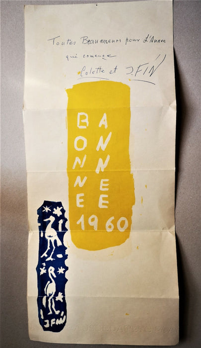 signé 1960 voeux envoi autographe