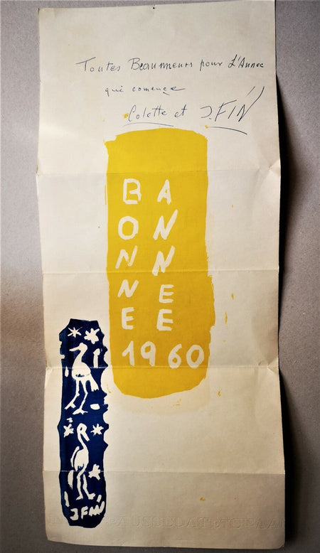 signé 1960 voeux envoi autographe
