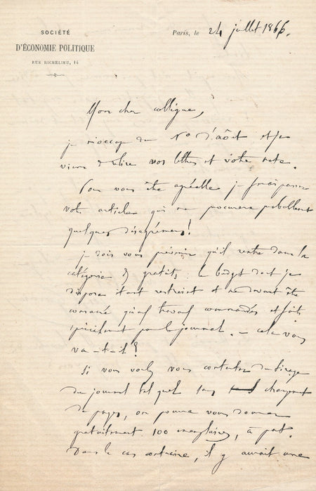  article critique professeur Cernuschi lettre autographe signée 