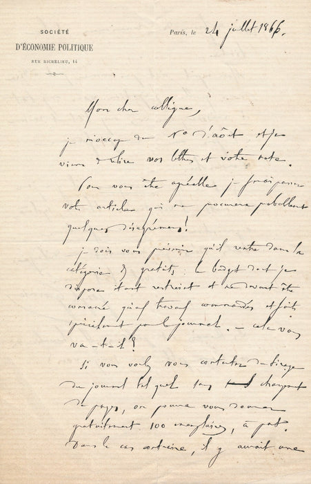  article critique professeur Cernuschi lettre autographe signée 