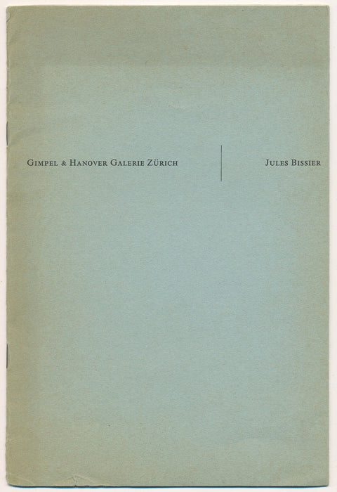 Jules Julius BISSIER catalogue exposition Gimpel & Hanover Zurich 1962