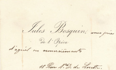Jules BOSQUIN chanteur opéra ténor carte autographe