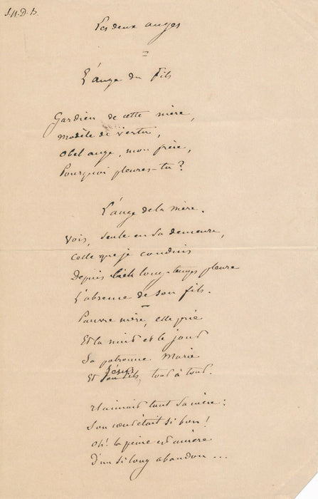 Poème autographe de Jules BUFFET vers 1860 9 strophes et imprimés poésie