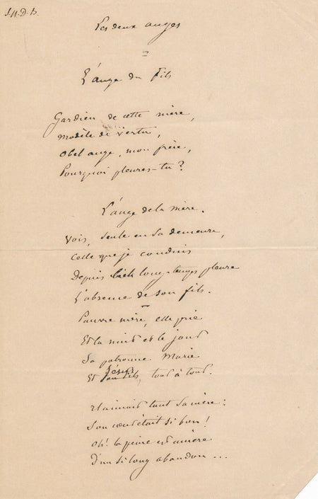 Poème autographe de Jules BUFFET vers 1860 9 strophes et imprimés poésie