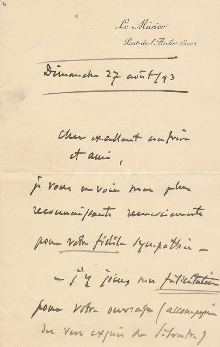 Jules Massenet autographe signée Armand Silvestre 1893 Morand Drames sacrés