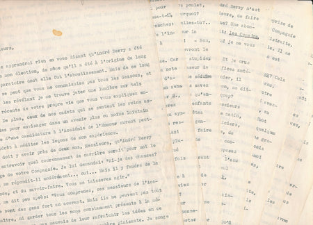 Jules Romains 8 pages 1/2 signé Académie de l'Humour les dessous d'une élection
