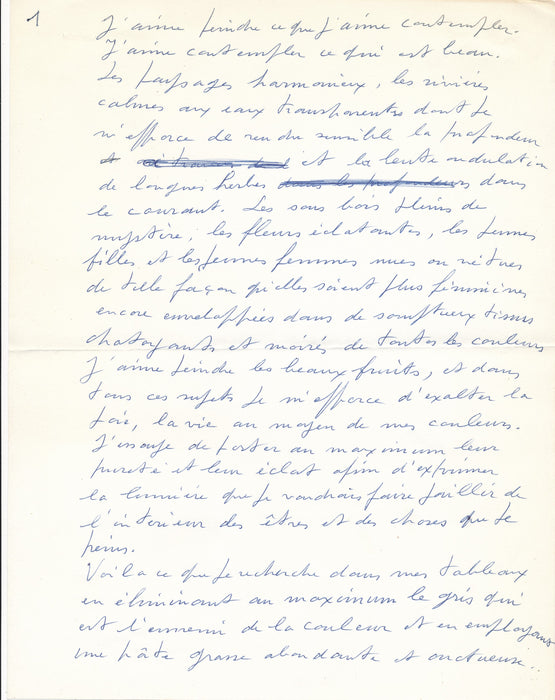 Louis Berthommé Saint André lettre et manuscrit autographe signé sur sa peinture