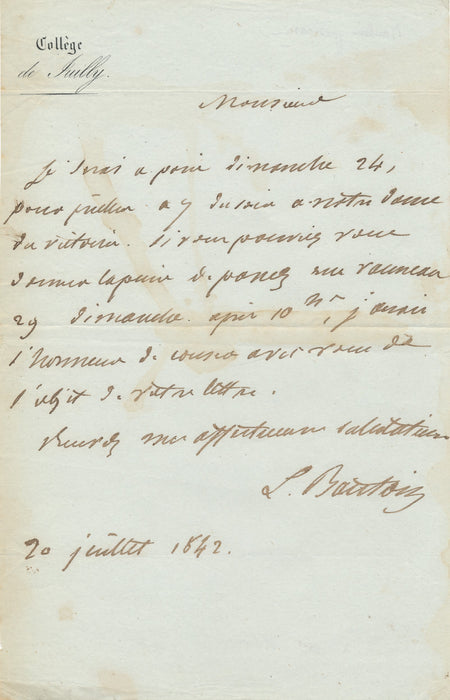 Louis Eugène BAUTAIN philosophe théologien philosophie 2 lettres autographes