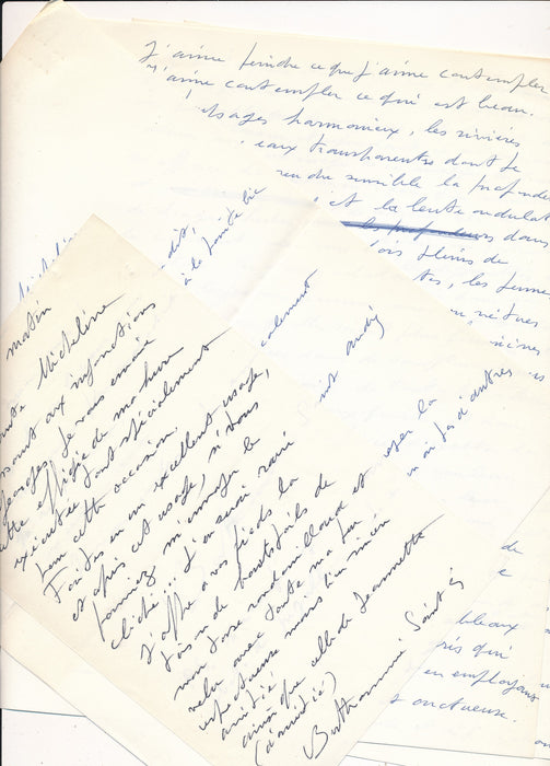 Louis Berthommé Saint André lettre et manuscrit autographe signé sur sa peinture