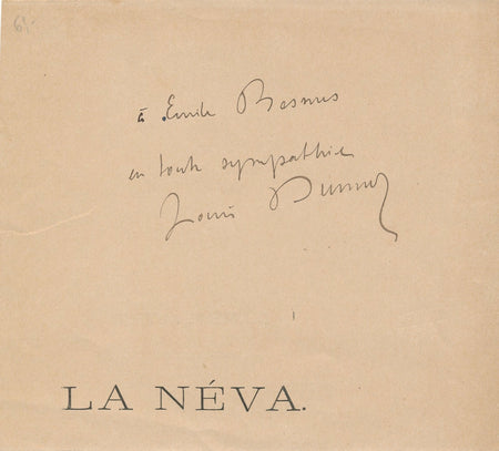 Louis DUMUR écrivain suisse dédicace autographe signée Emile BESNUS La Néva 