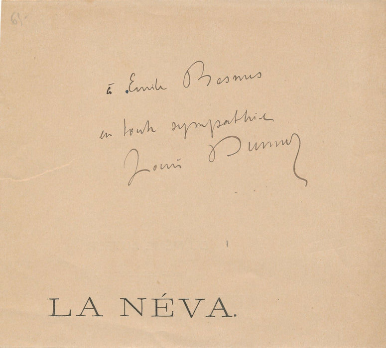 Louis DUMUR écrivain suisse dédicace autographe signée Emile BESNUS La Néva 